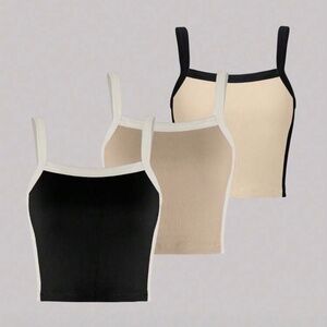 Shein 3-Pack Contrast Tank Top XS